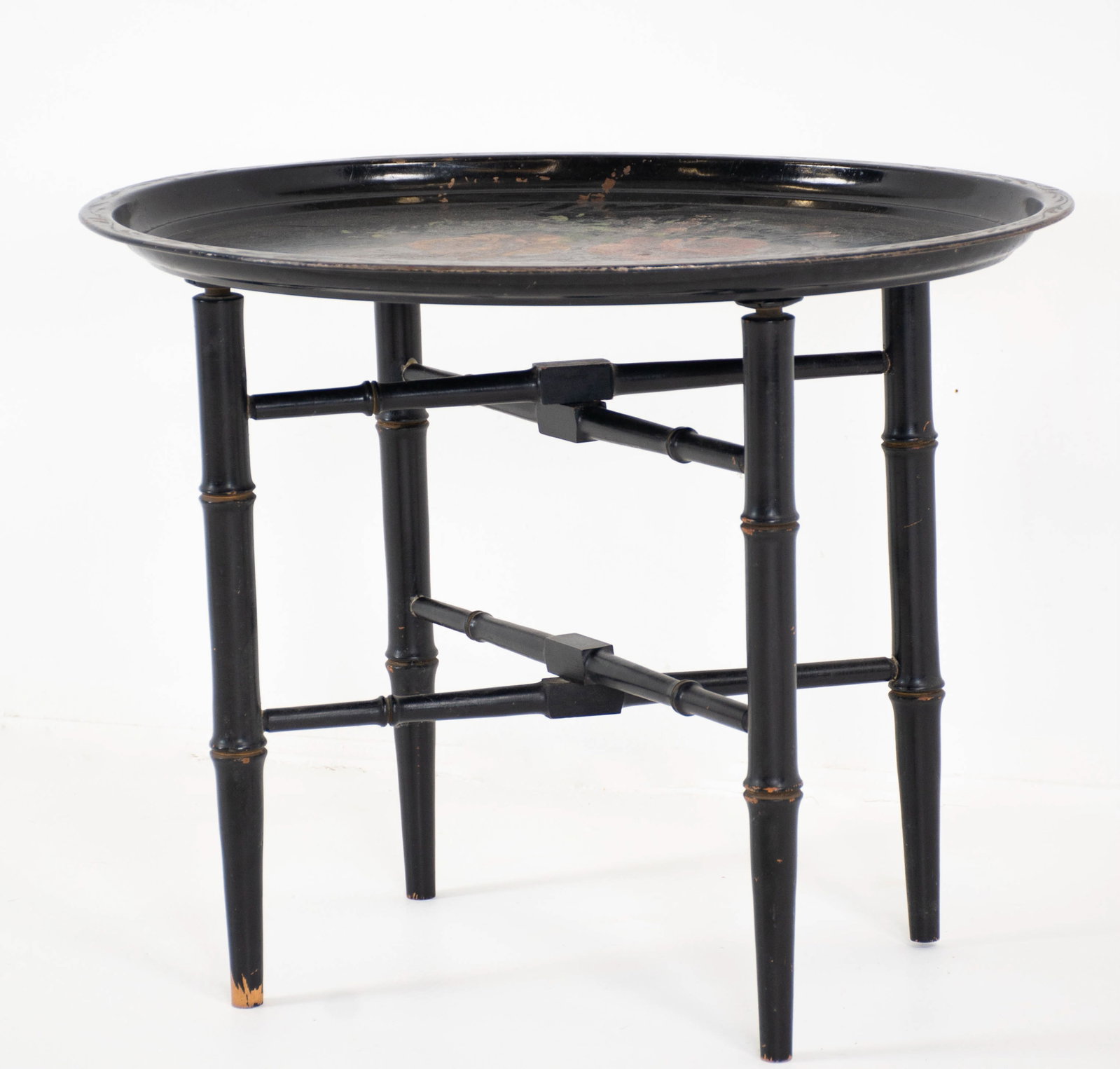 Tole Tray Table w/ Bamboo Form Base (1 of 6)