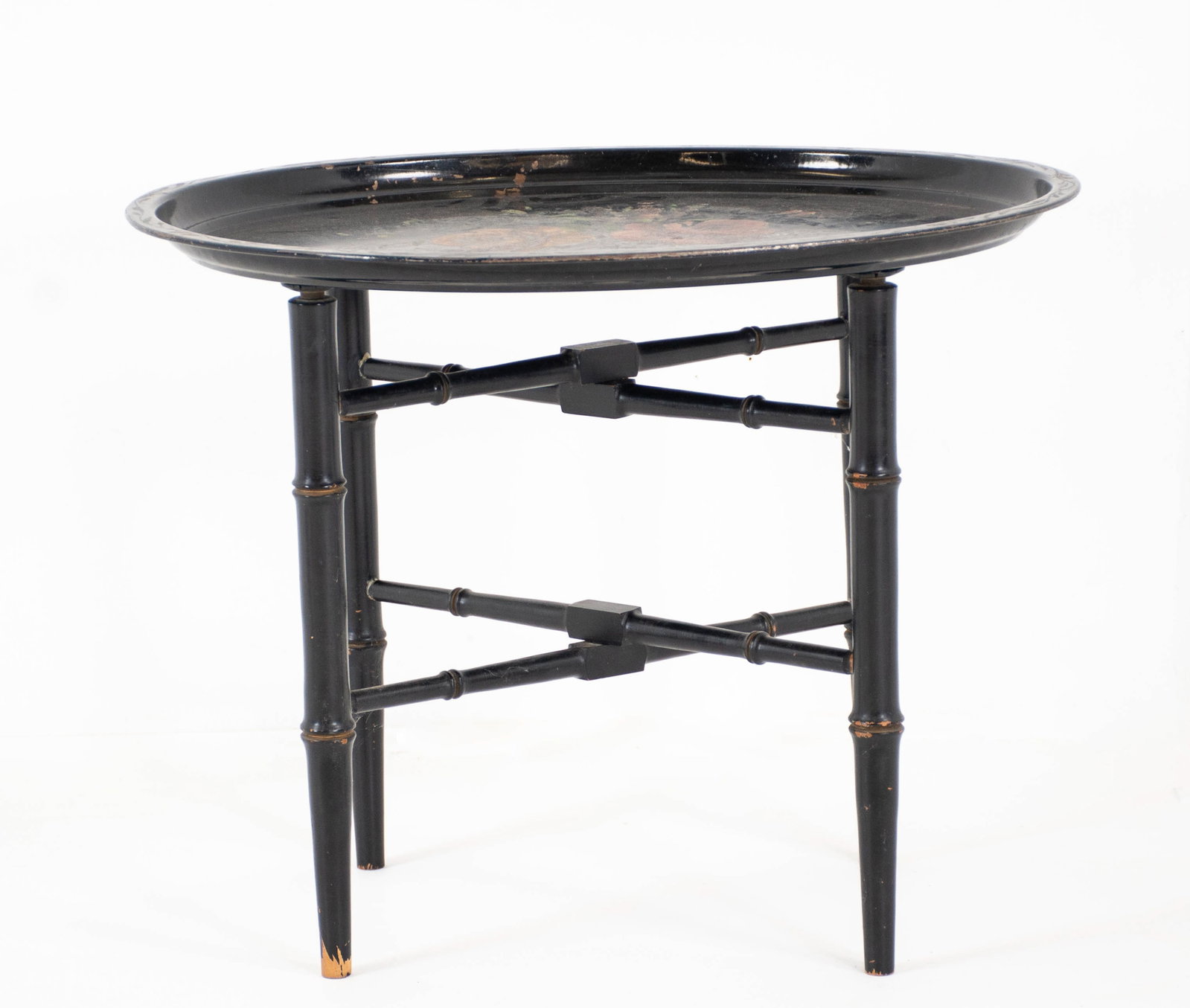 Tole Tray Table w/ Bamboo Form Base - 3