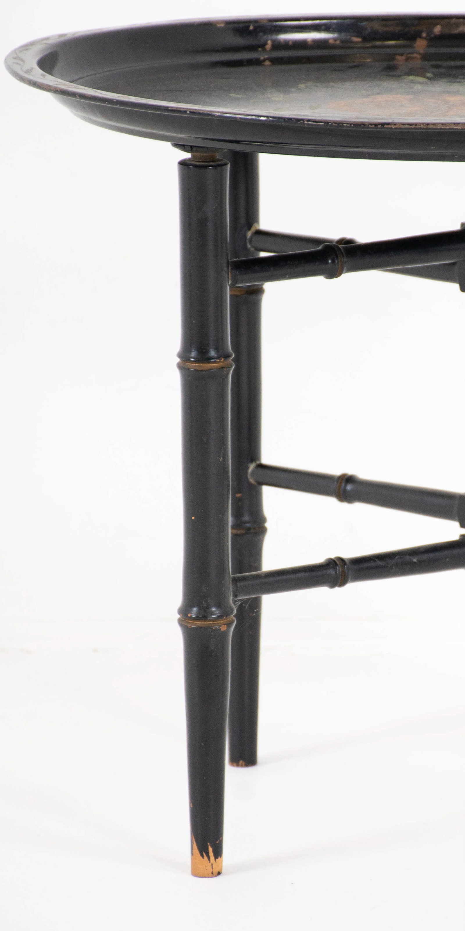 Tole Tray Table w/ Bamboo Form Base - 4