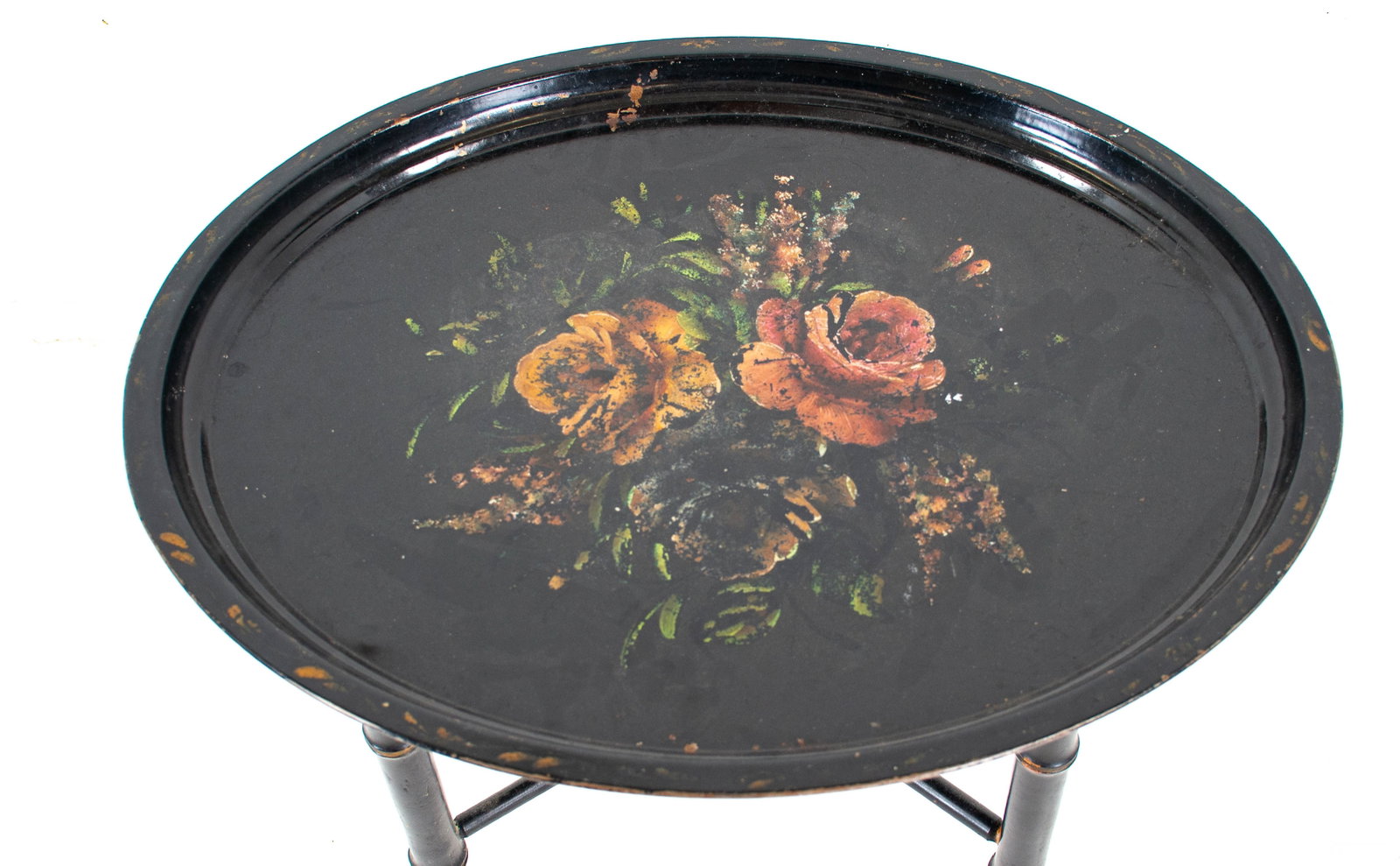 Tole Tray Table w/ Bamboo Form Base - 5