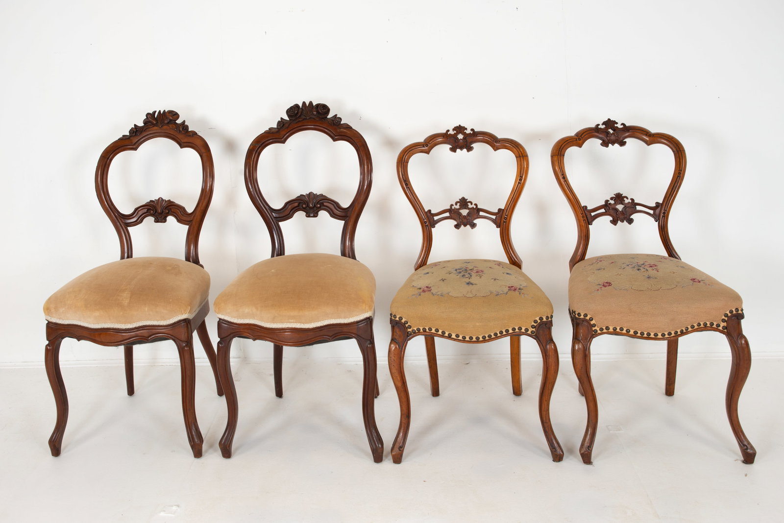 Two Pairs of 19th C. Balloon Back Side Chairs (1 of 12)