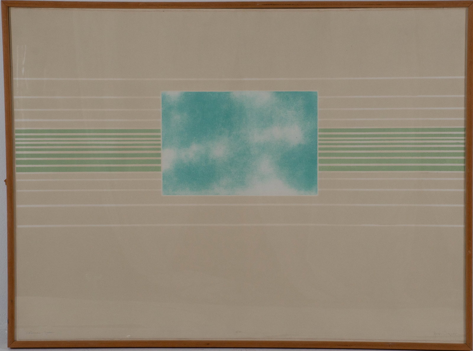 Ginger Osgood, Signed Color Collagraph: Qualifies for in-house shipping---Ginger Osgood (American (born Japan), 1918-2000); "Extension Space"; signed color collagraph; titled lower left, numbered "10/100" lower center, and signed "Ginger Os