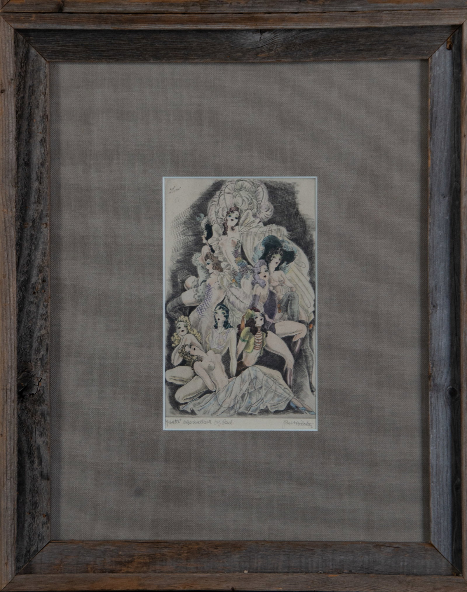 4 Signed Kurt Hilscher Hand Colored Etchings - 5