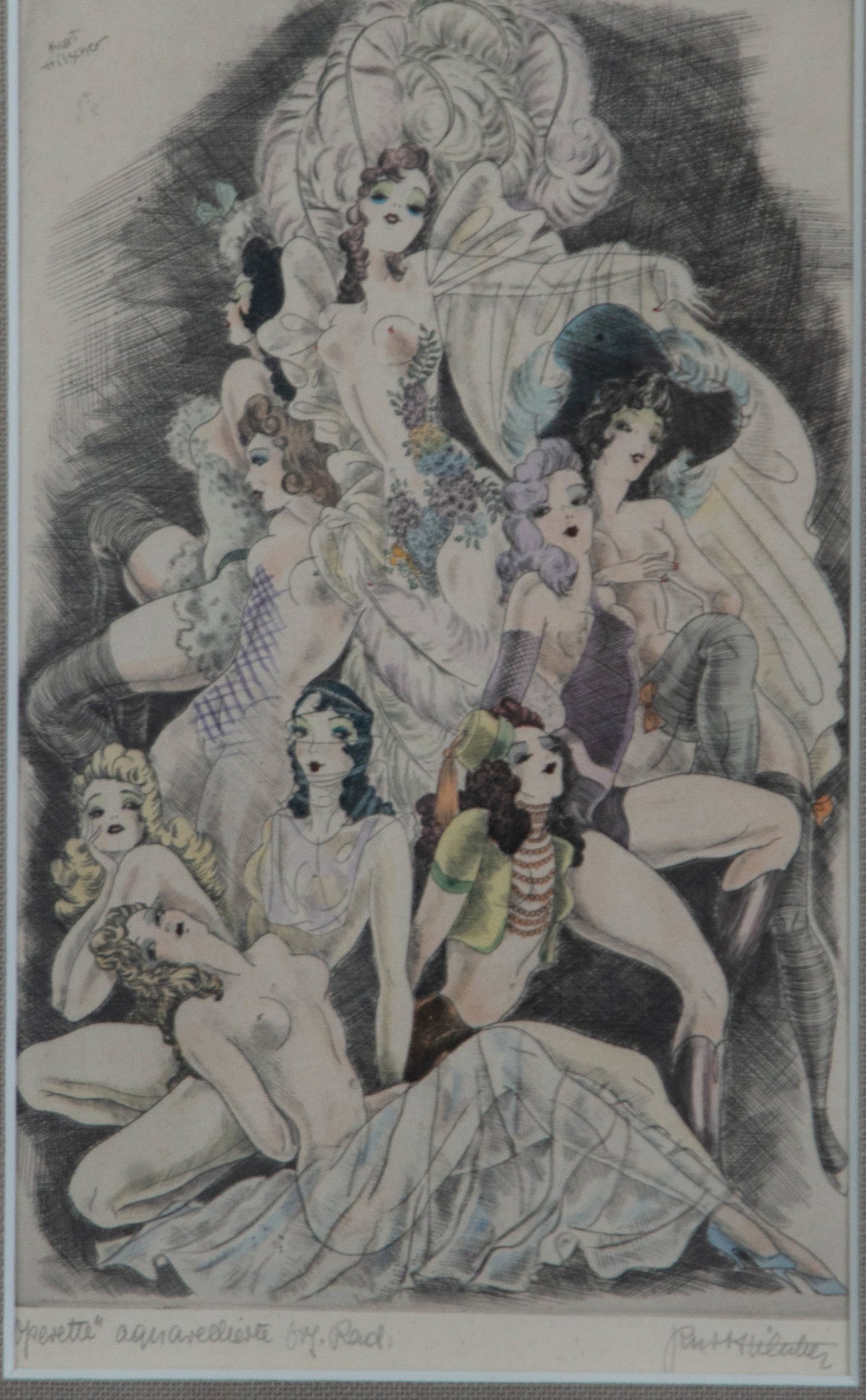 4 Signed Kurt Hilscher Hand Colored Etchings - 6