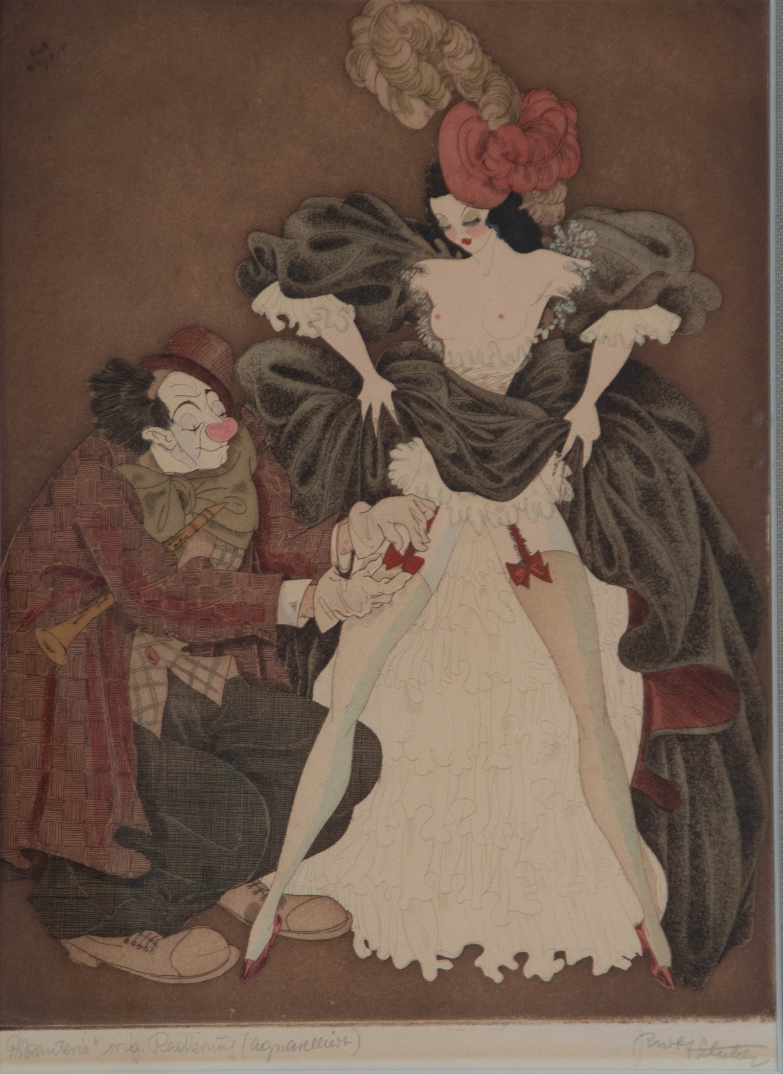 4 Signed Kurt Hilscher Hand Colored Etchings - 9