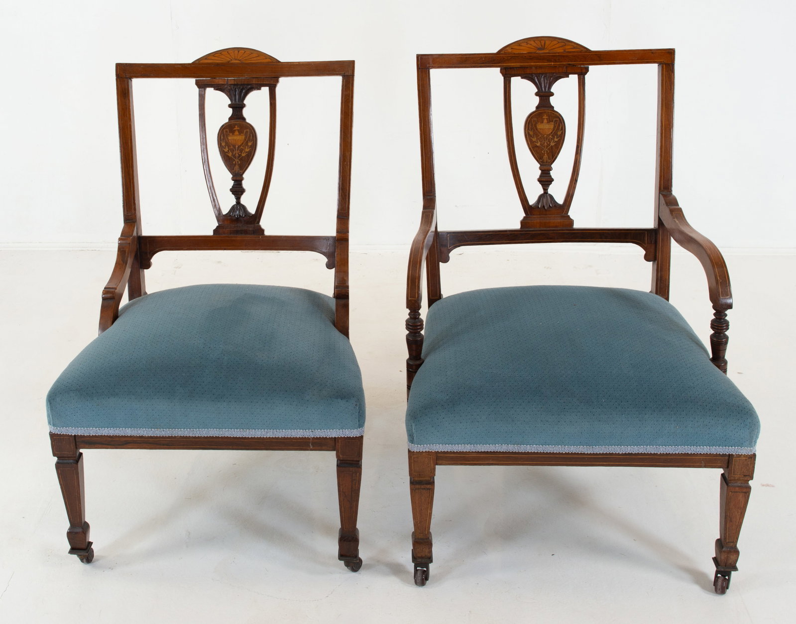 Inlaid Gentleman's Armchair, Lady's Slipper Chair (1 of 11)