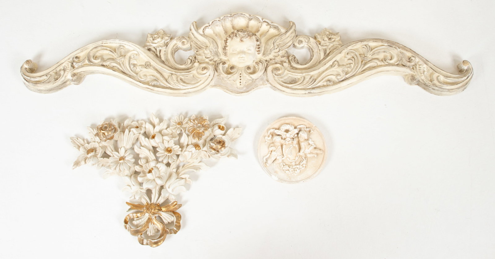 Plaster Architectural Pediment & Other Wall Decor (1 of 9)
