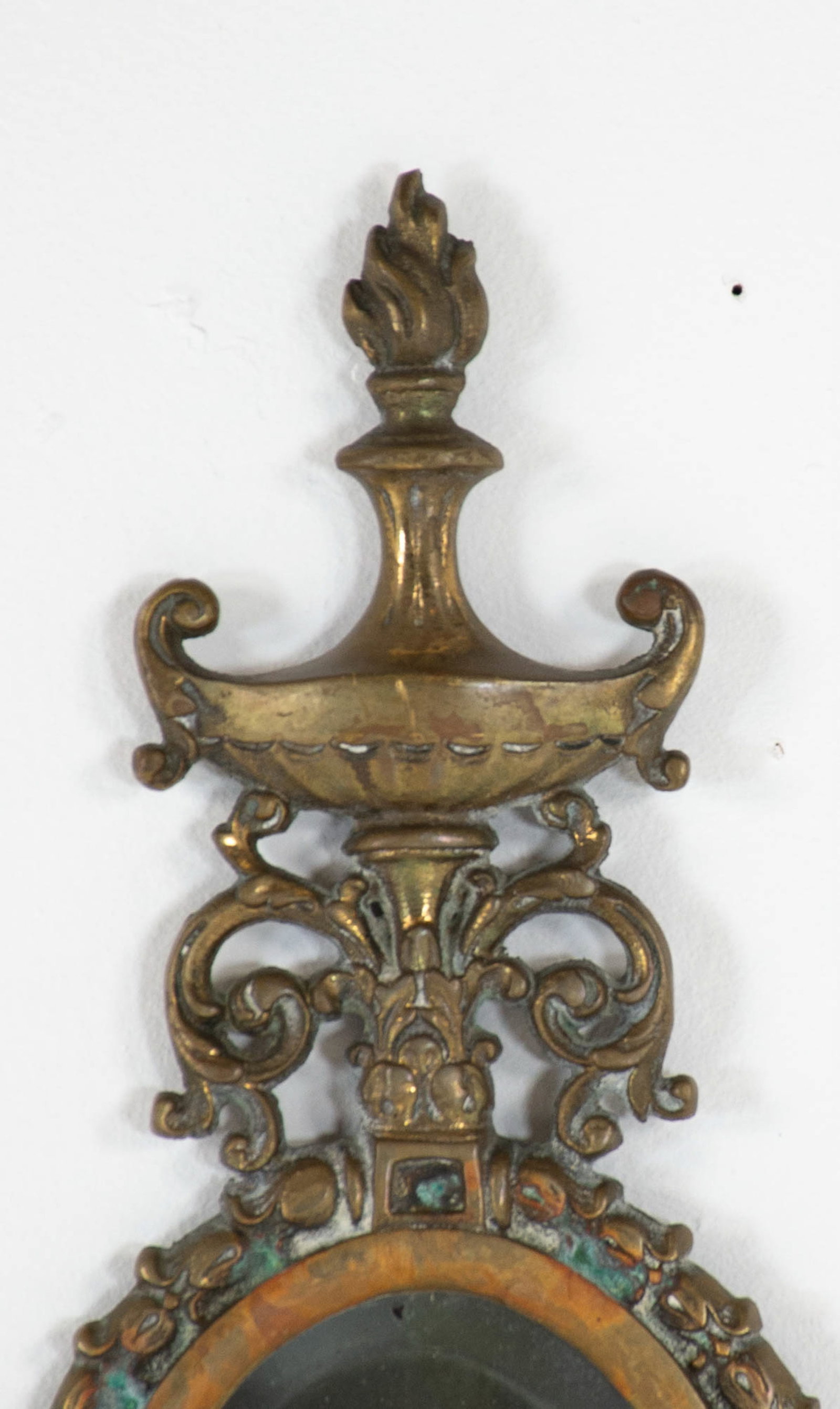 Pair Brass Mirrored Two-Arm Wall Sconces - 5