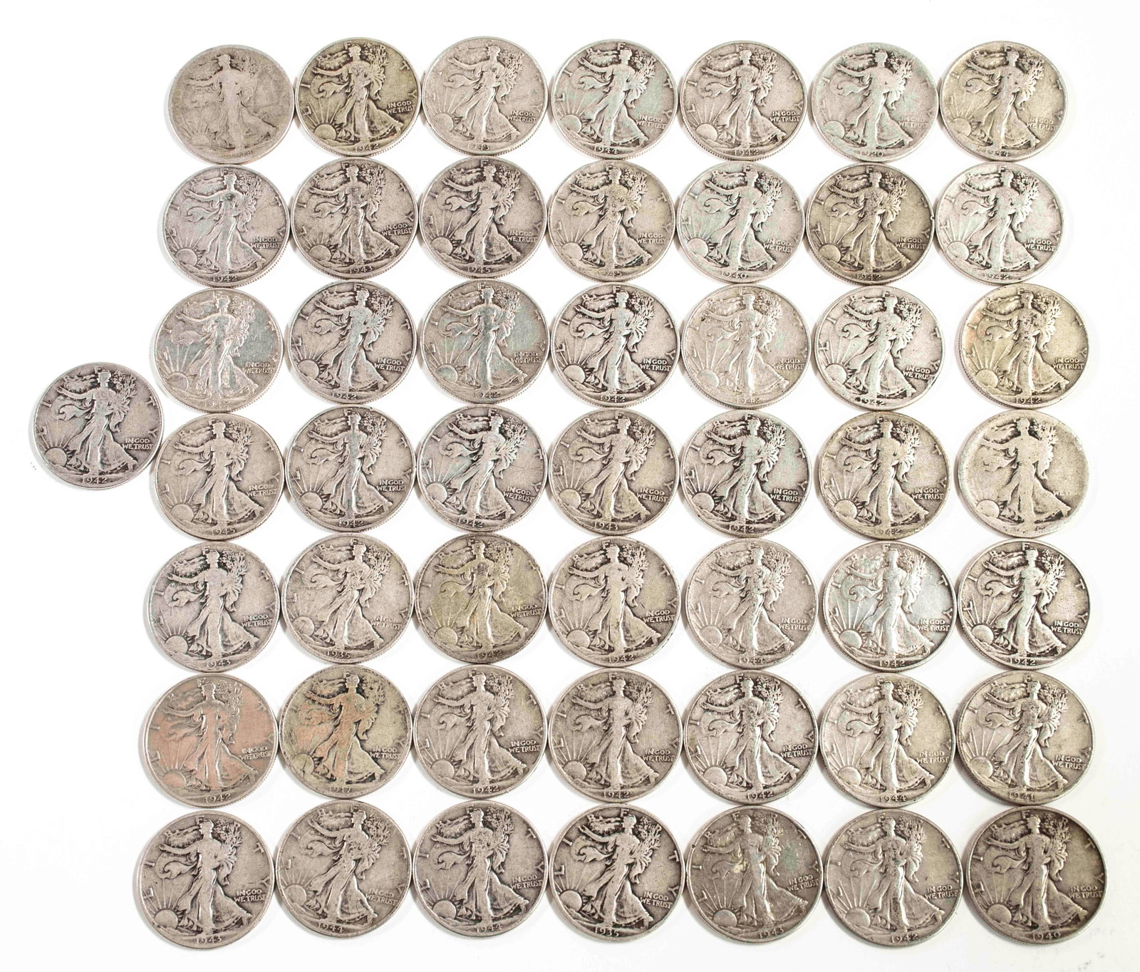 50 Walking Liberty Half Dollars (1 of 2)