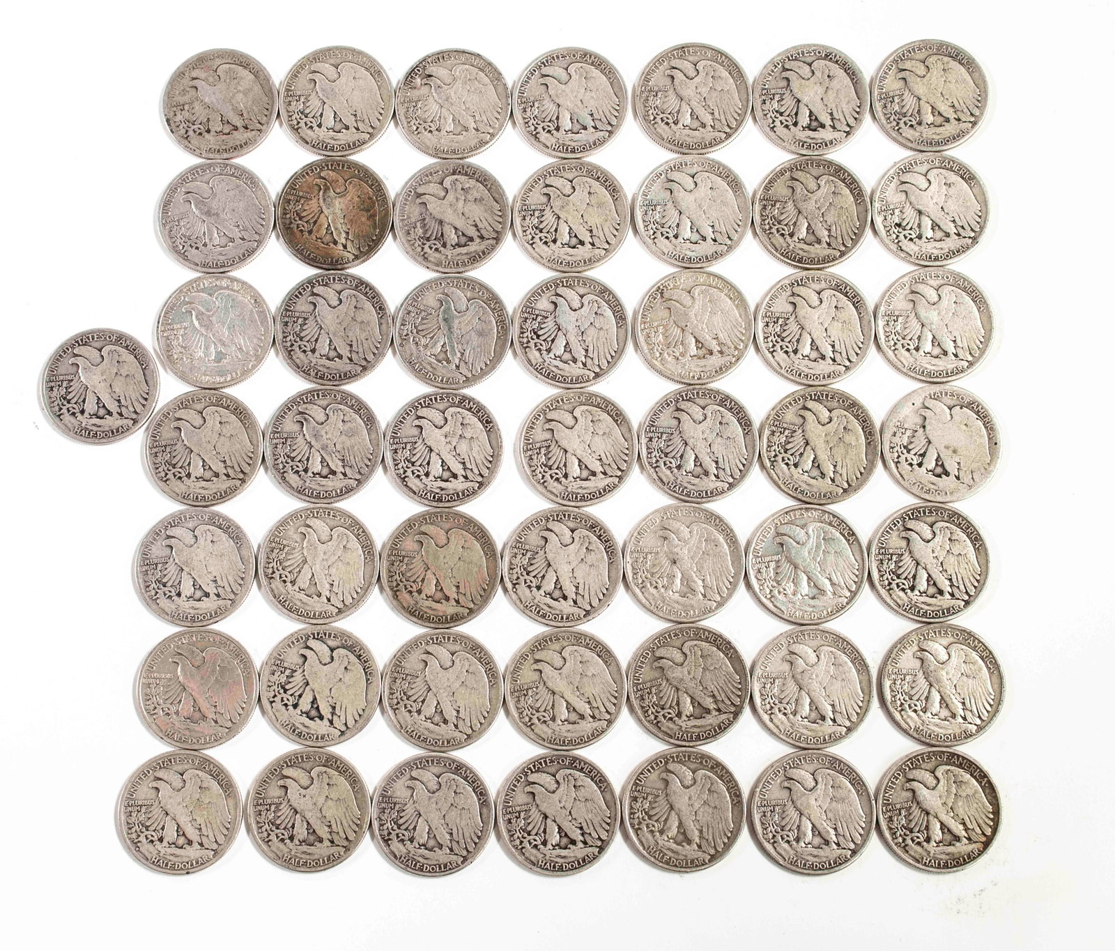 50 Walking Liberty Half Dollars - 2