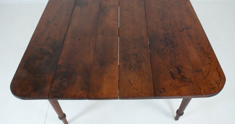 19th C. Walnut Harvest Table - 8