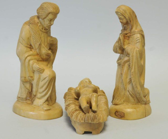 Olive Wood Hand Carved Nativity Set - 3