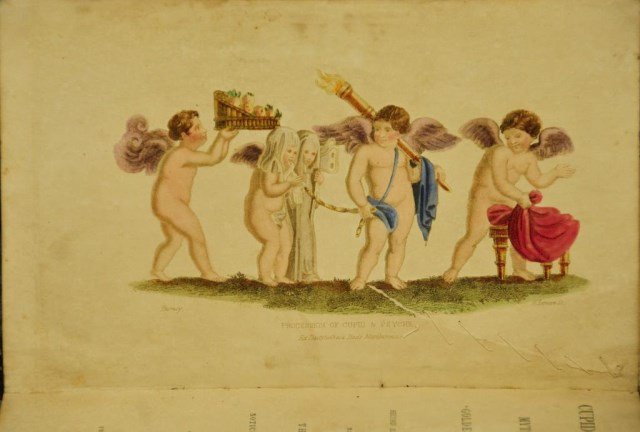 CUPID & PSYCHE, Charleston, South Carolina: [Cupid and Psyche; A Mythological Tale, from the "Golden Ass" of Apuleius], by John Lyde Wilson, printed by B. B. Hussey, 48 Broad Street, Charleston, S.C., 1842; frontispiece with hand colored "Proce