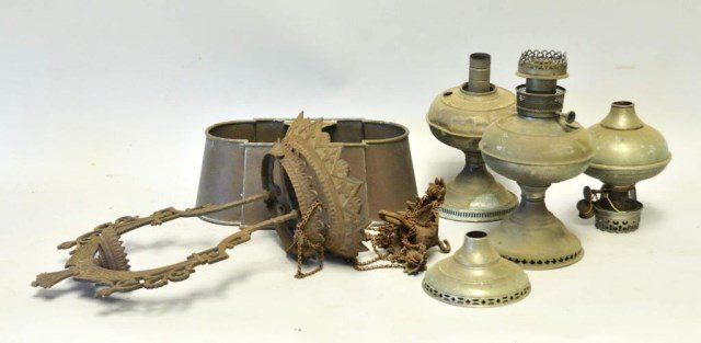 Lot of Various Lamps & Lamp Parts: Including wicks--From the estate of Thomas A. Gandy, Society Hill, SC