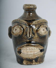 Rare Edgefield Stoneware Face Jug Likely slave made, c.