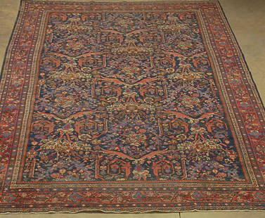 Mahal Carpet Persian; 10'9"W x 16'8"L; signs of wear: Persian; 10'9"W x 16'8"L; signs of wear commensurate with age