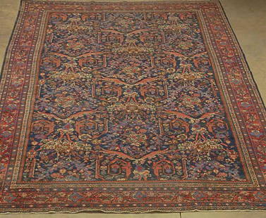 Mahal Carpet Persian; 10'9"W x 16'8"L; signs of wear: Persian; 10'9"W x 16'8"L; signs of wear commensurate with age