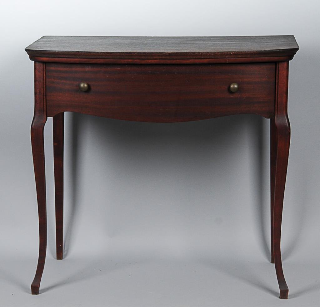 Mahogany Dressing Table One dovetailed drawer; 32"W,: One dovetailed drawer; 32"W, 20"D, 30"H; scratches and wear to finish commensurate with age and use