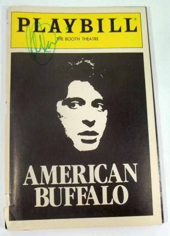 Al Pacino Playbill Signed: American Buffalo Playbill, Booth Theatre, December, 1983. Signed above His Picture on the Playbill Cover by Al Pacino.