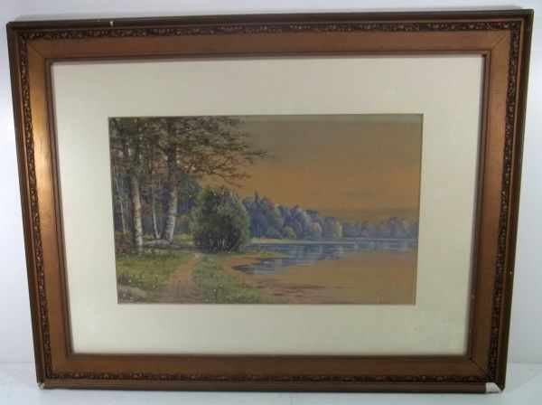 A. F. King Watercolor: Scalp Level landscape signed A.F. King. Albert Francis King was one of the famous "Scalp Level" artists of Pennsylvania. In the manner of the Hudson River School artists, the Scalp Level artists gathe