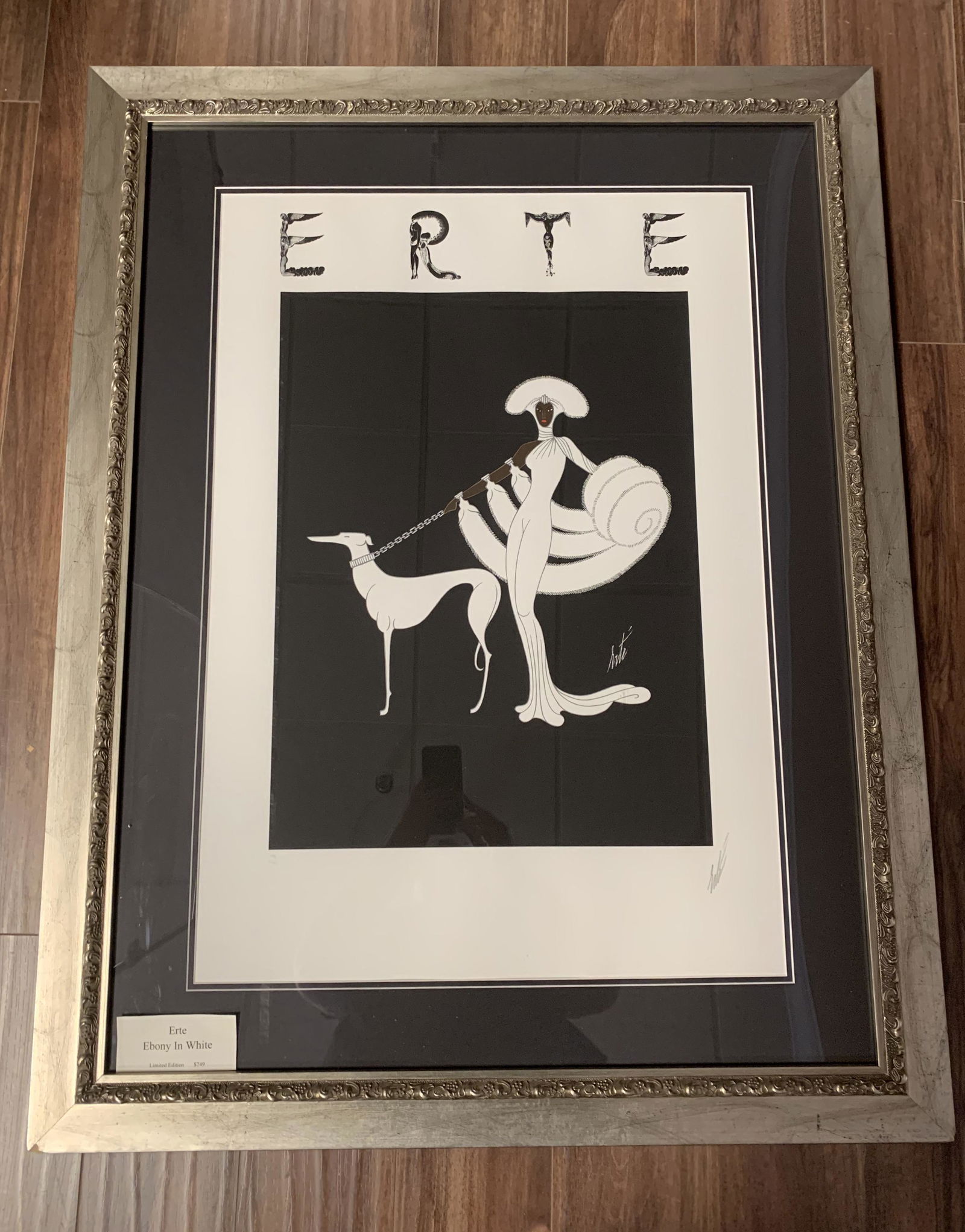 Erte 'Ebony In White', Limited Edition Signed (1 of 3)