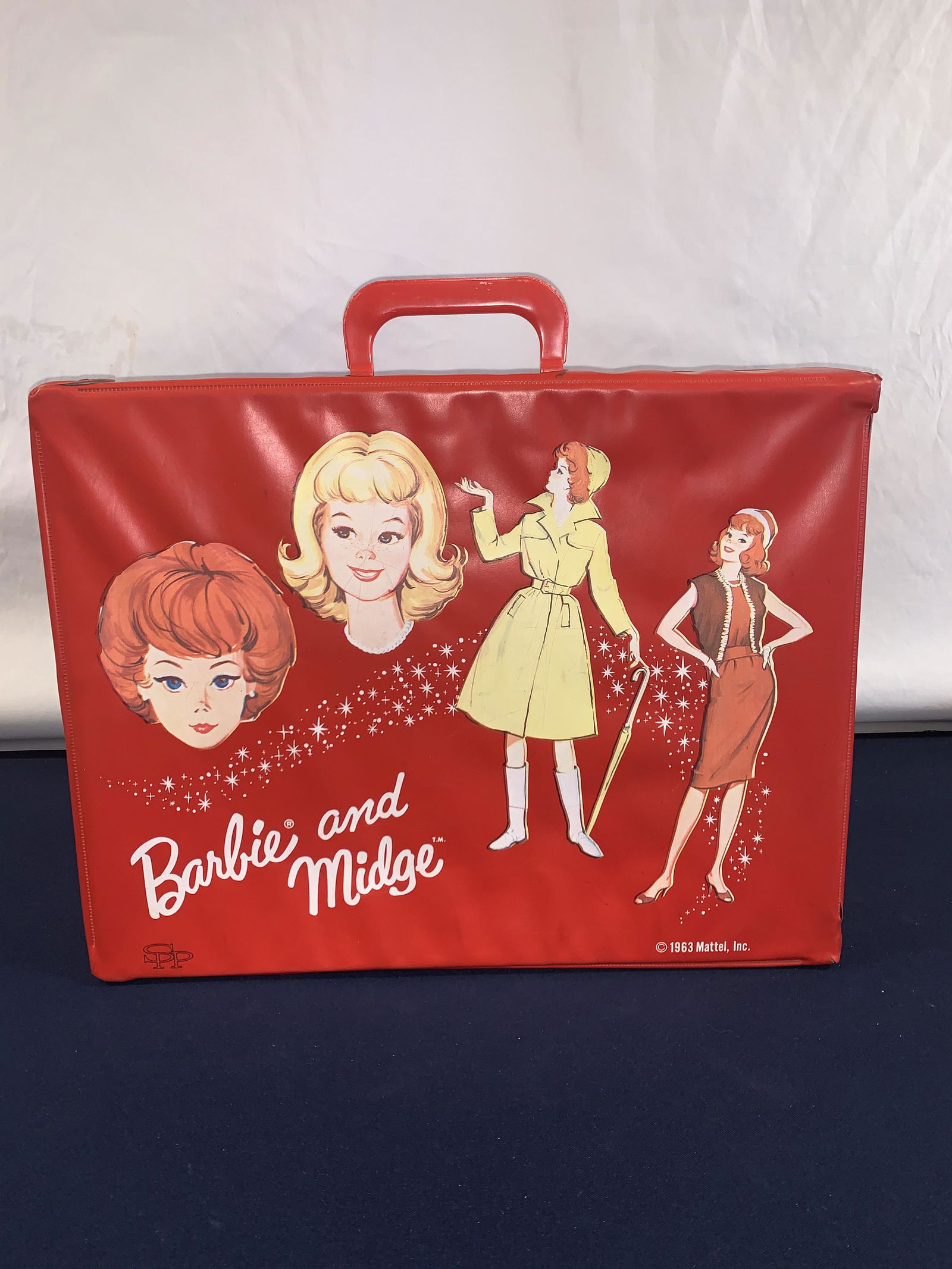 Barbie and Midge Closet Carrying Case: Barbie and Midge Dressing Room Doll Case, 1963, Good Condition with some wear, 13.5''tall, 18''wide