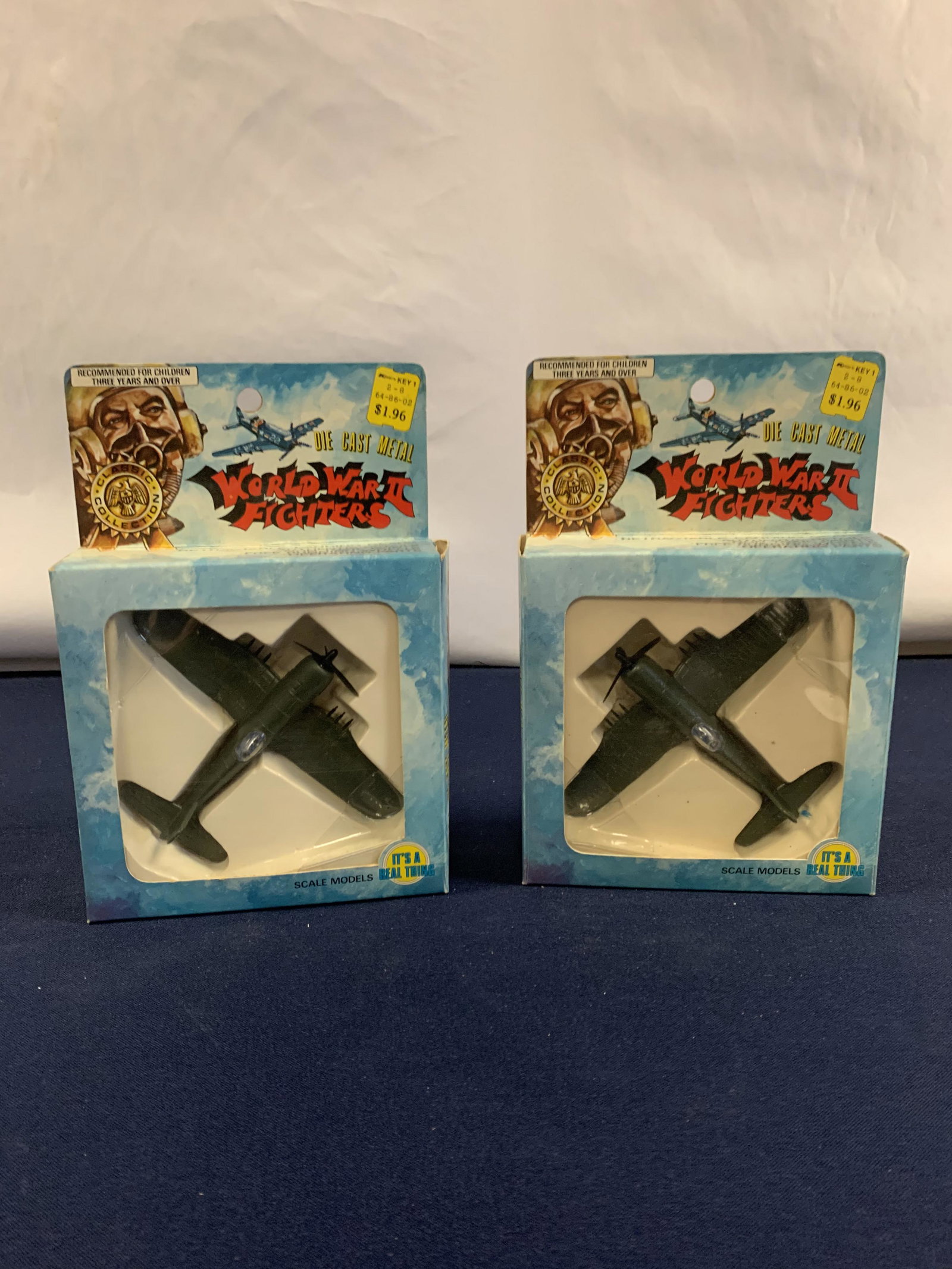 World War 2 Fighter Planes: 2 Vintage WW2 Fighter Plane Figurines