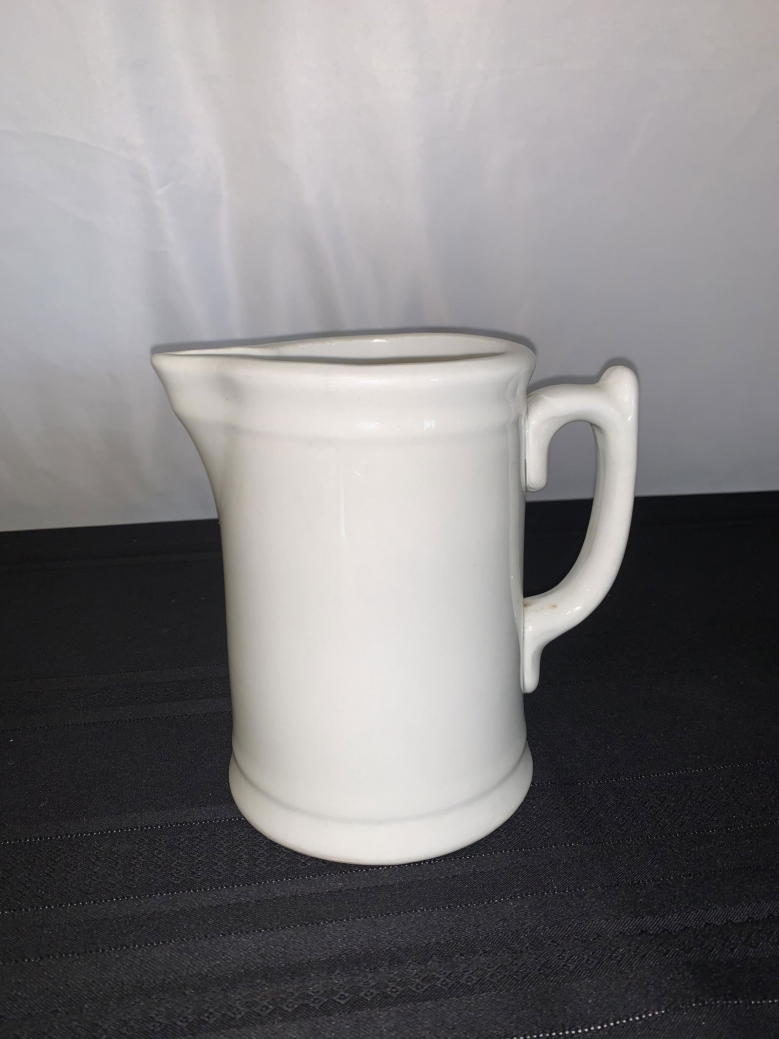 White Ironstone Pitcher (1 of 3)