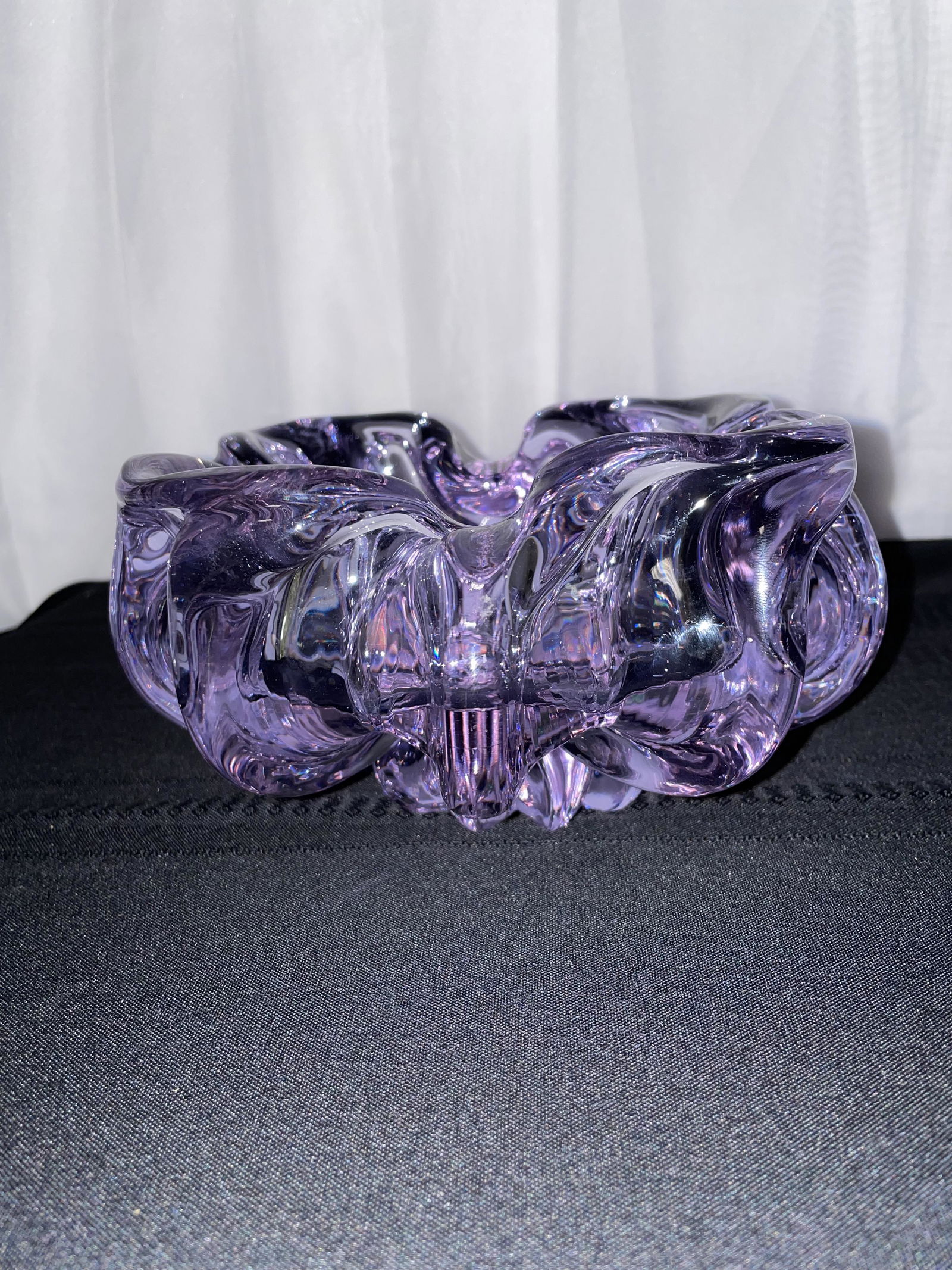 Tiffin Twilight Bowl: Tiffin Twilight Series Bowl, changes color with light, alexandrite, excellent condition, 4''tall, 8''diameter