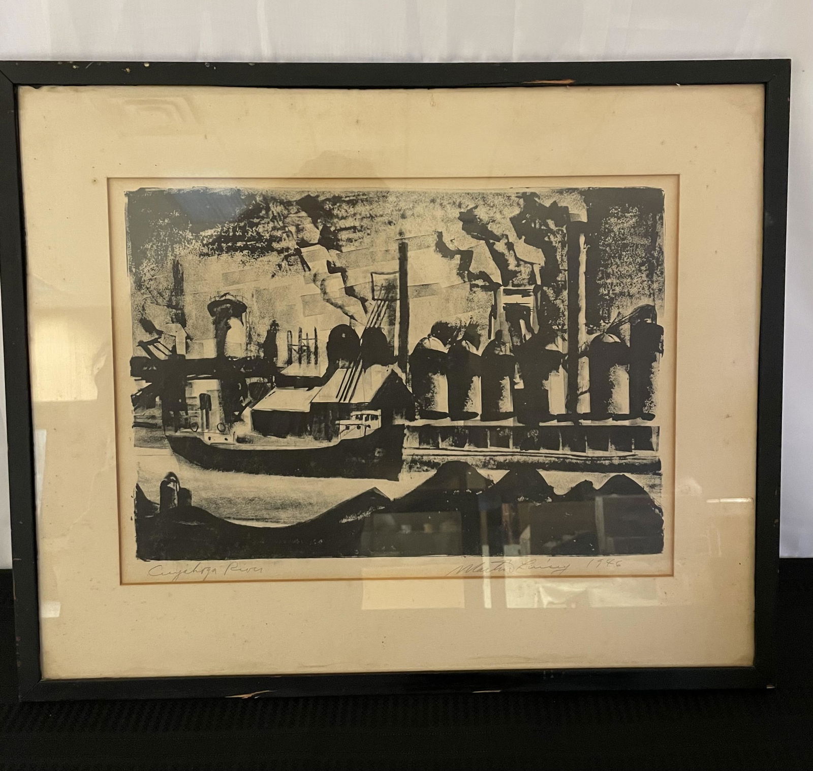 Cuyahoga River, Lithograph, Martin Linsey (1 of 4)