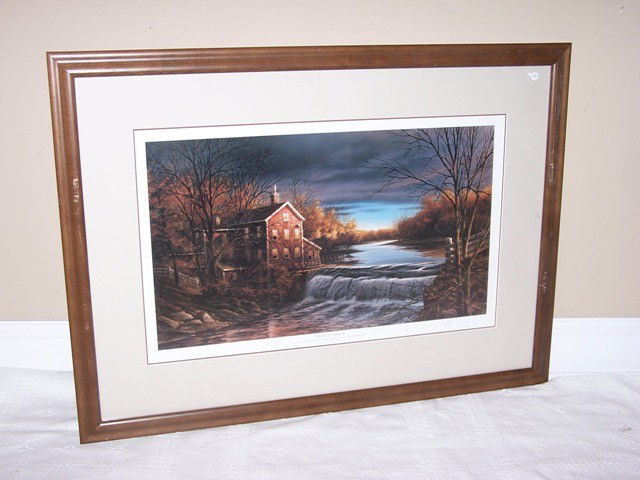 Terry Redlin signed print "Autumn Afternoon": "Autumn Afternoon" number printed 4677 out of 4800 pencil signed Terry Redlin 35" x 25" including frame condition is good minor scuff to frame, print is excellent