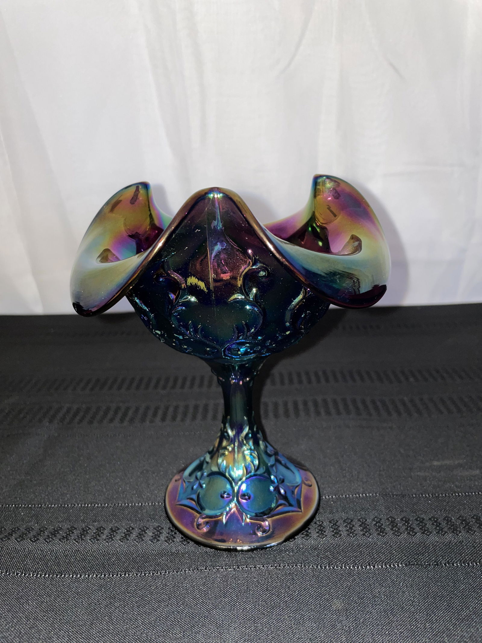 Fenton Iris Carnival Vase (1 of 2)