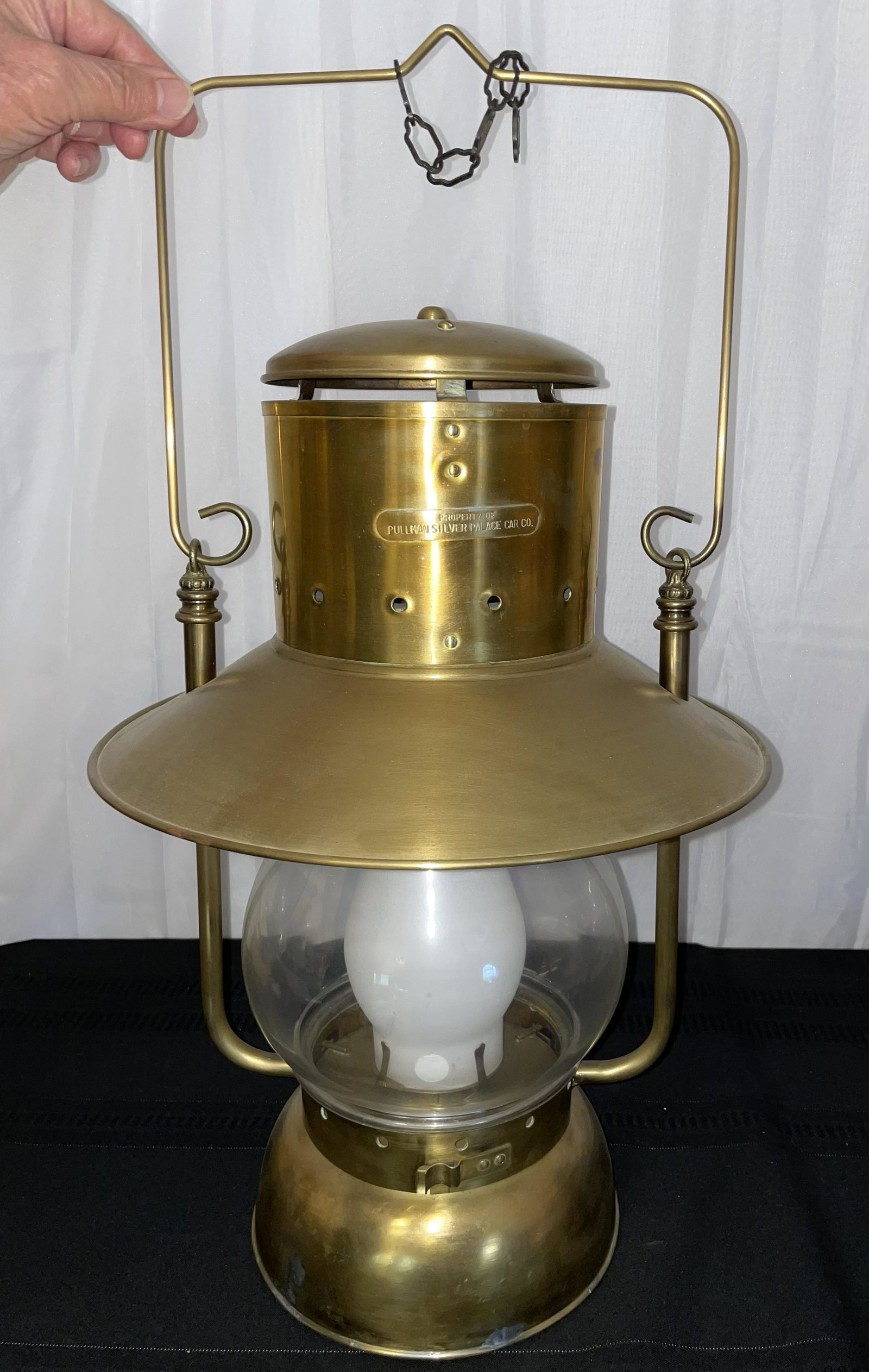 Brass Pullman Oil Lantern 'Property of Pullman Silver Palace Car Co' (1 of 5)