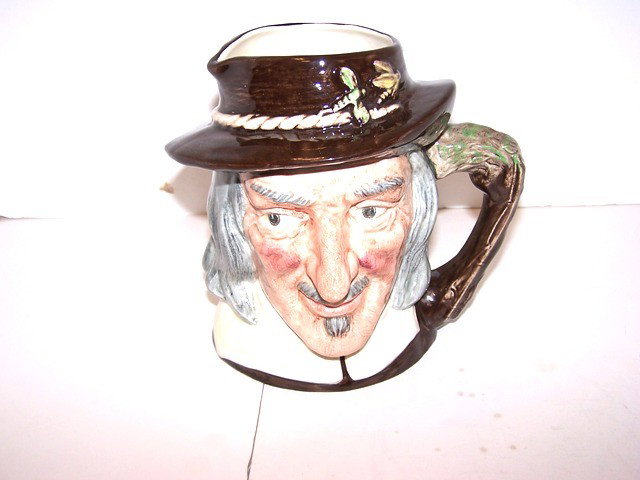 Royal Doutlon Izaak Walton Toby Mug: 300th anniversary of the Complete Angler, is Izaak Walton Toby mug. Condition is very good. Approx 8" tall.