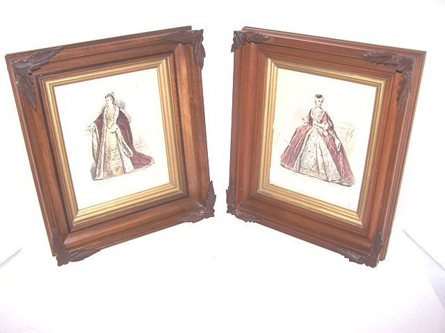 Pair of Victorian Walnut Frames