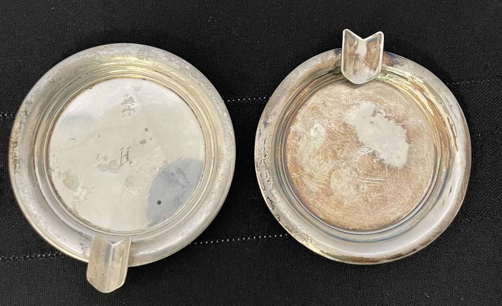 American Sterling 'H' 'R' Cigarette Trays (1 of 2)