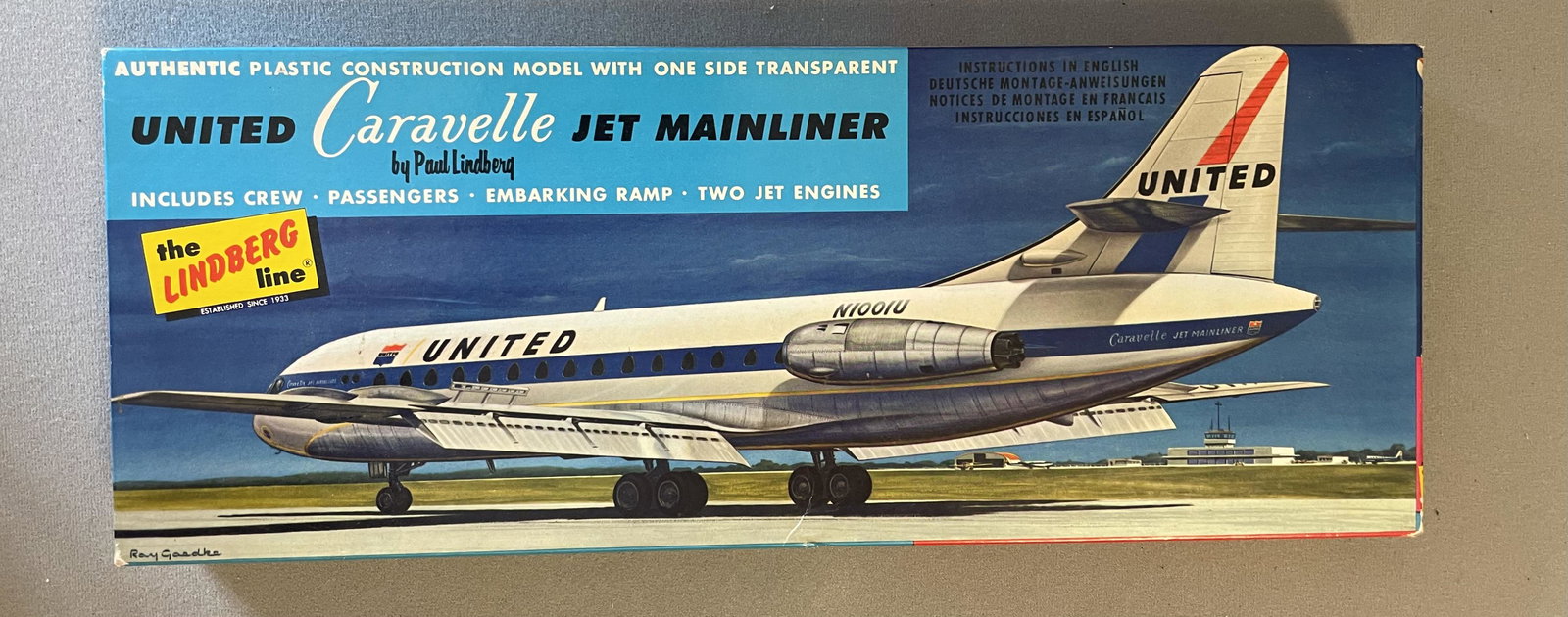 United Caravelle Jet Mainliner by Paul Lindberg, Model Airplane Kit, The Lindberg Line (1 of 7)