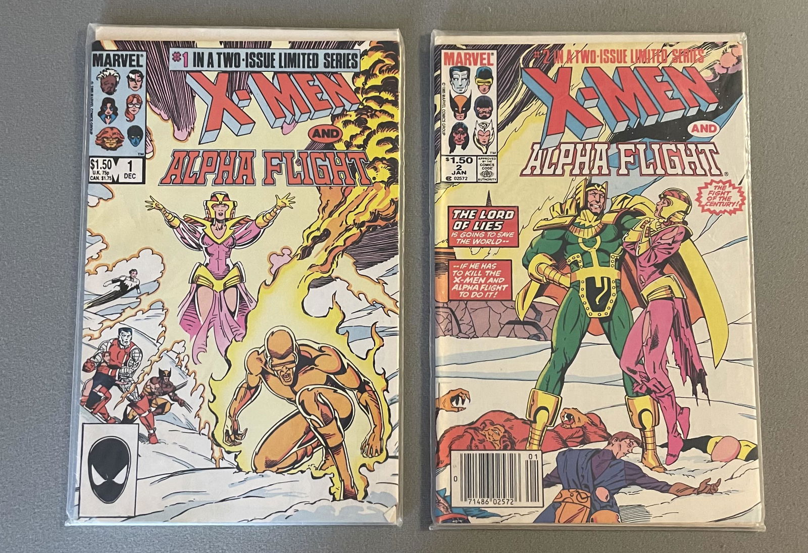 X-Men and Alpha Flight, 1985 1st Series, #1 and #2 Marvel Comics (1 of 2)