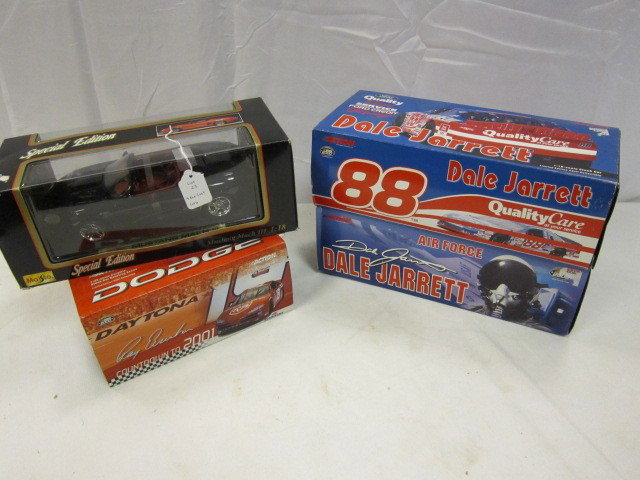 3 Action and 1 Maisto Die Cast Cars: including Dale Jarrett cars and others. Original boxes