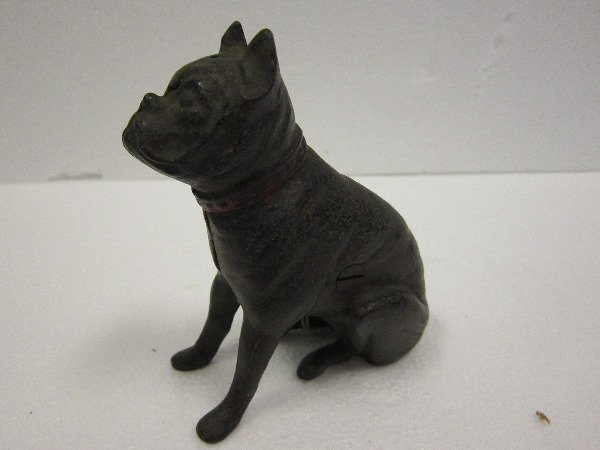 Hubley Sitting Boxer Bulldog Bank: Hubley Boxer Bulldog Bank 1920's Cast C8