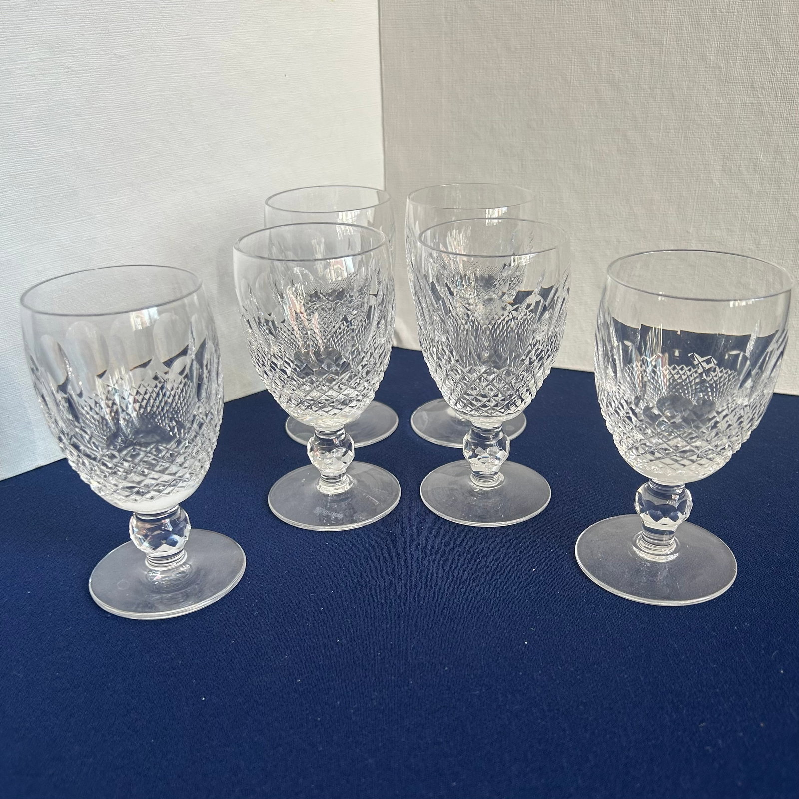 WATERFORD CRYSTAL CORDIALS, SET 6: WATERFORD CRYSTAL CORDIALS, 4.5'', NO CHIPS, MARKED