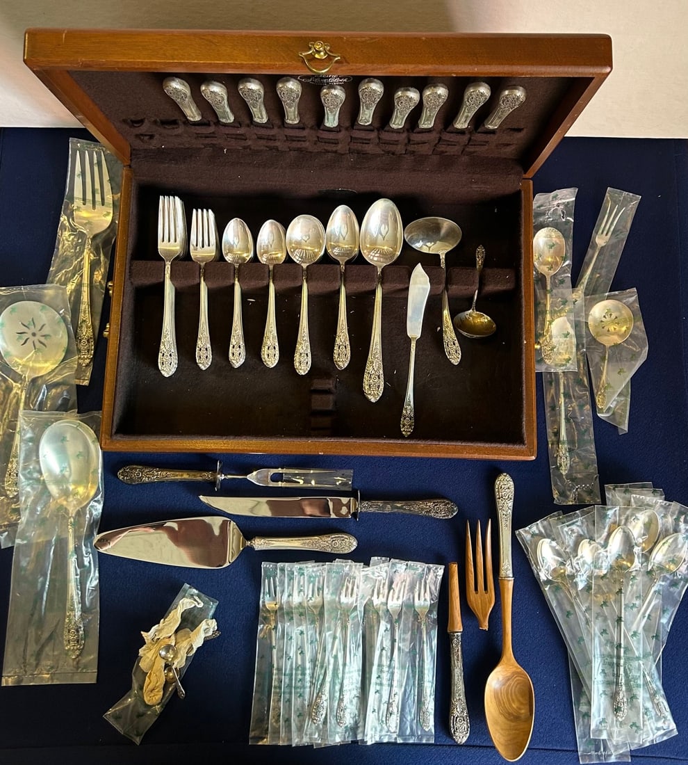 FINE ARTS STERLING 'CROWN PRINCESS' 117 PIECES (1 of 10)