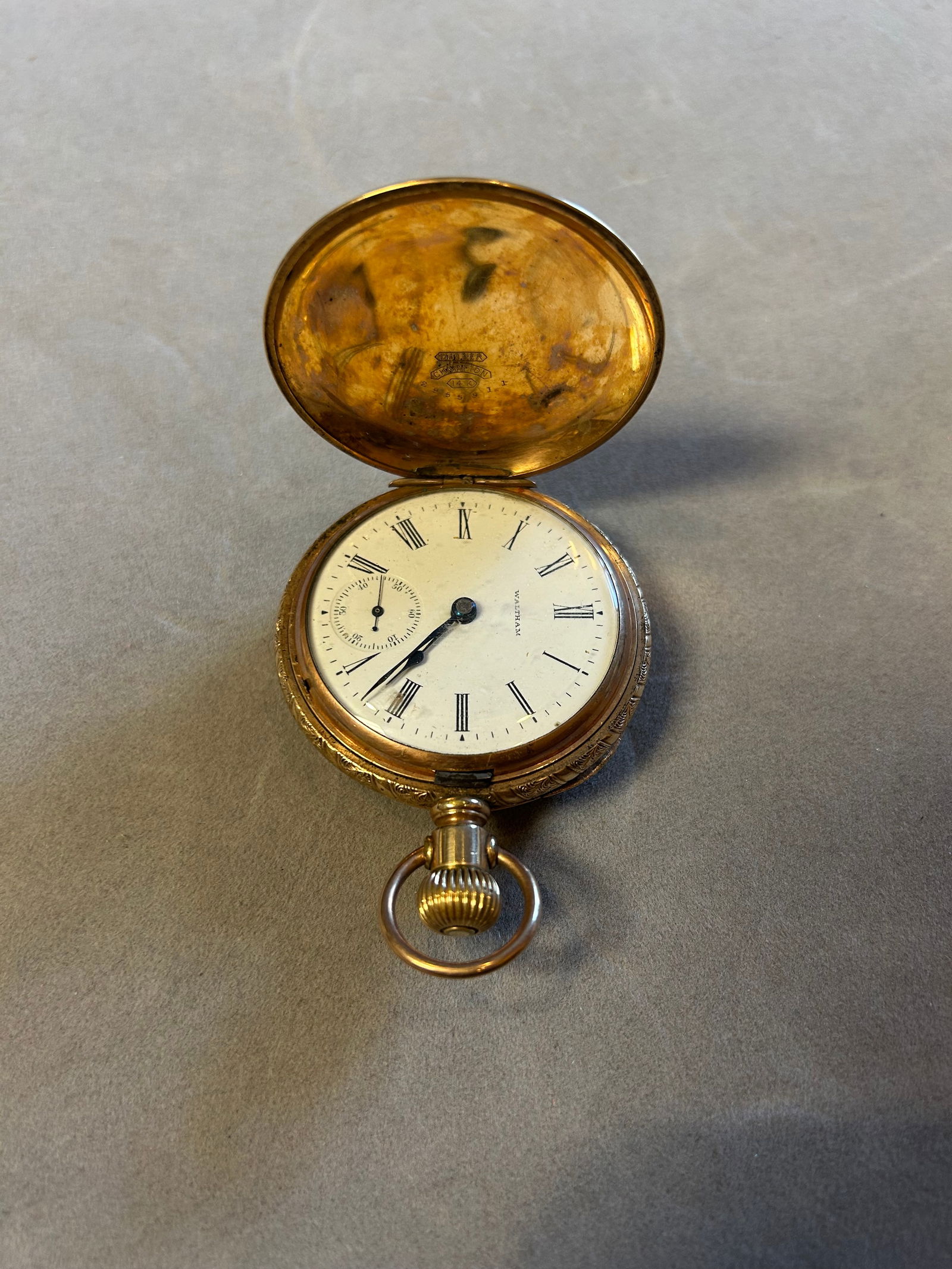 WALTHAM 1899  14 KT HUNTERS POCKET WATCH (1 of 5)