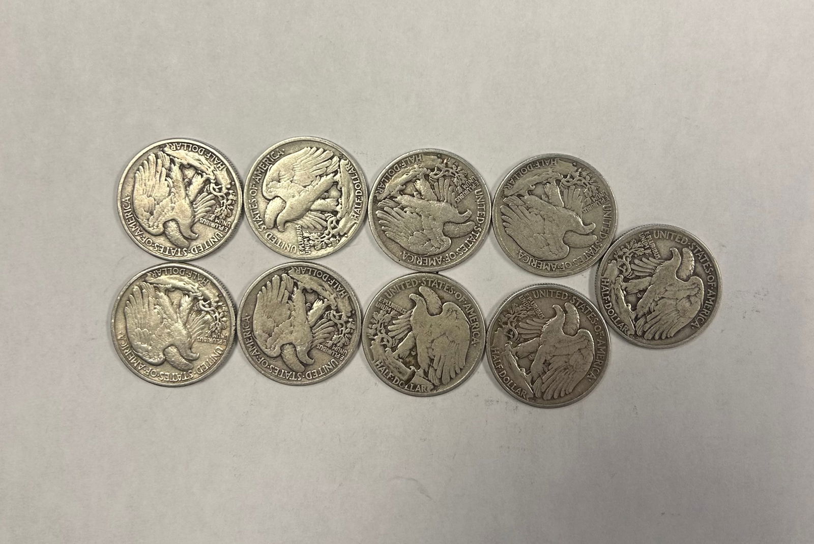 LOT OF 9  WALKING LIBERTY SILVER COINS (1 of 2)