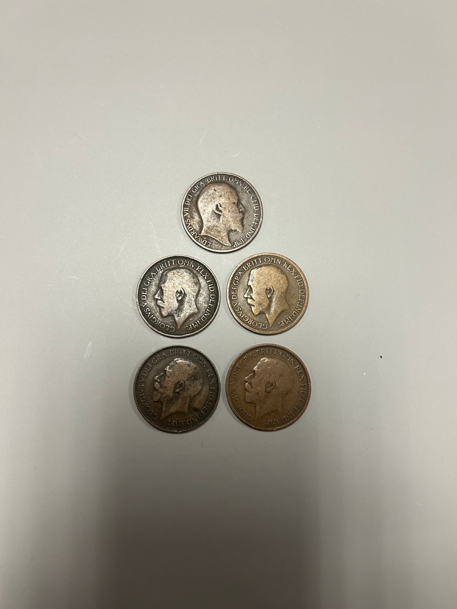 GREAT BRITAIN HALF PENNY LOT,1902, 1919, 1923,1924 (1 of 2)