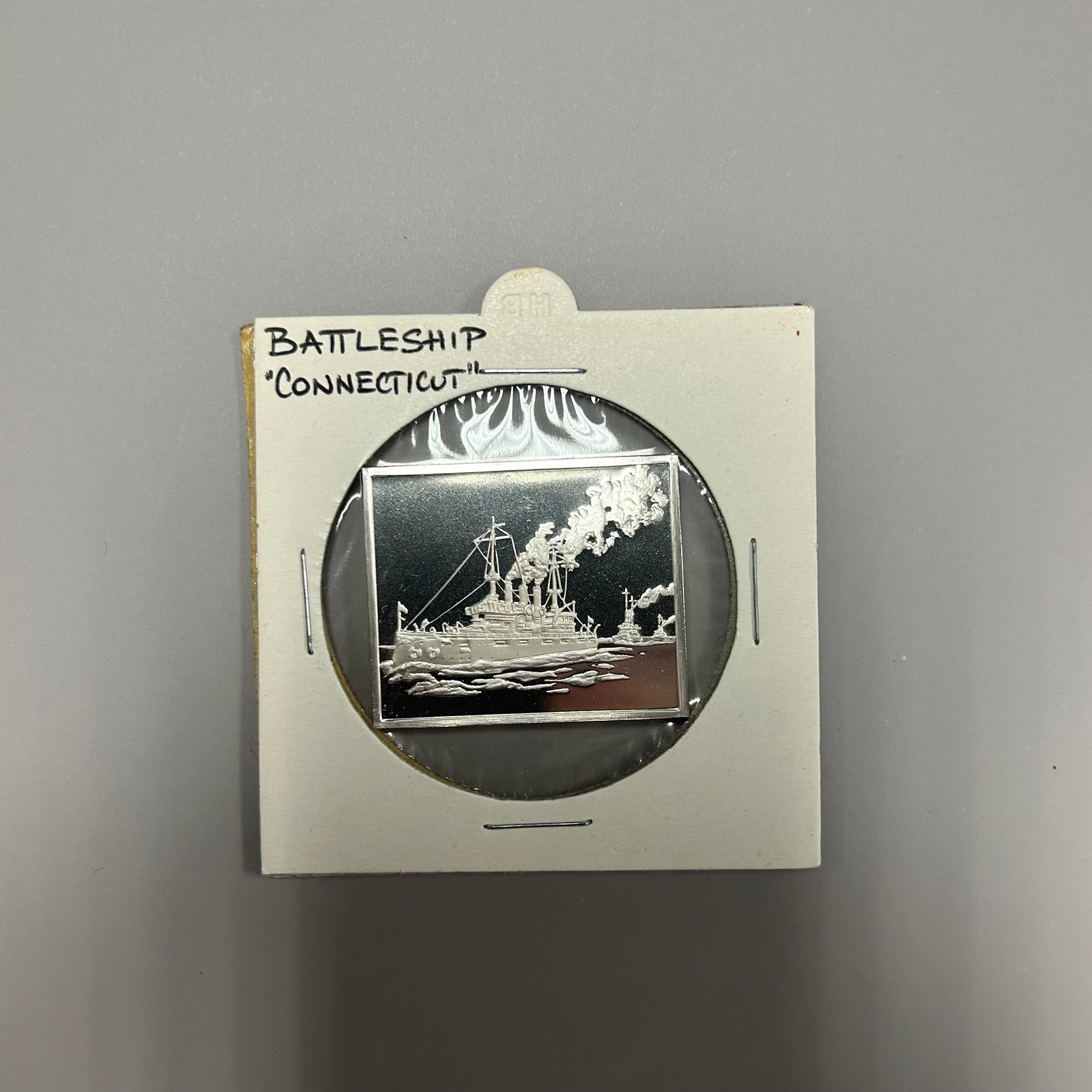 STERLING SILVER ART BAR 'BATTLESHIP CONNECTICUT' (1 of 2)