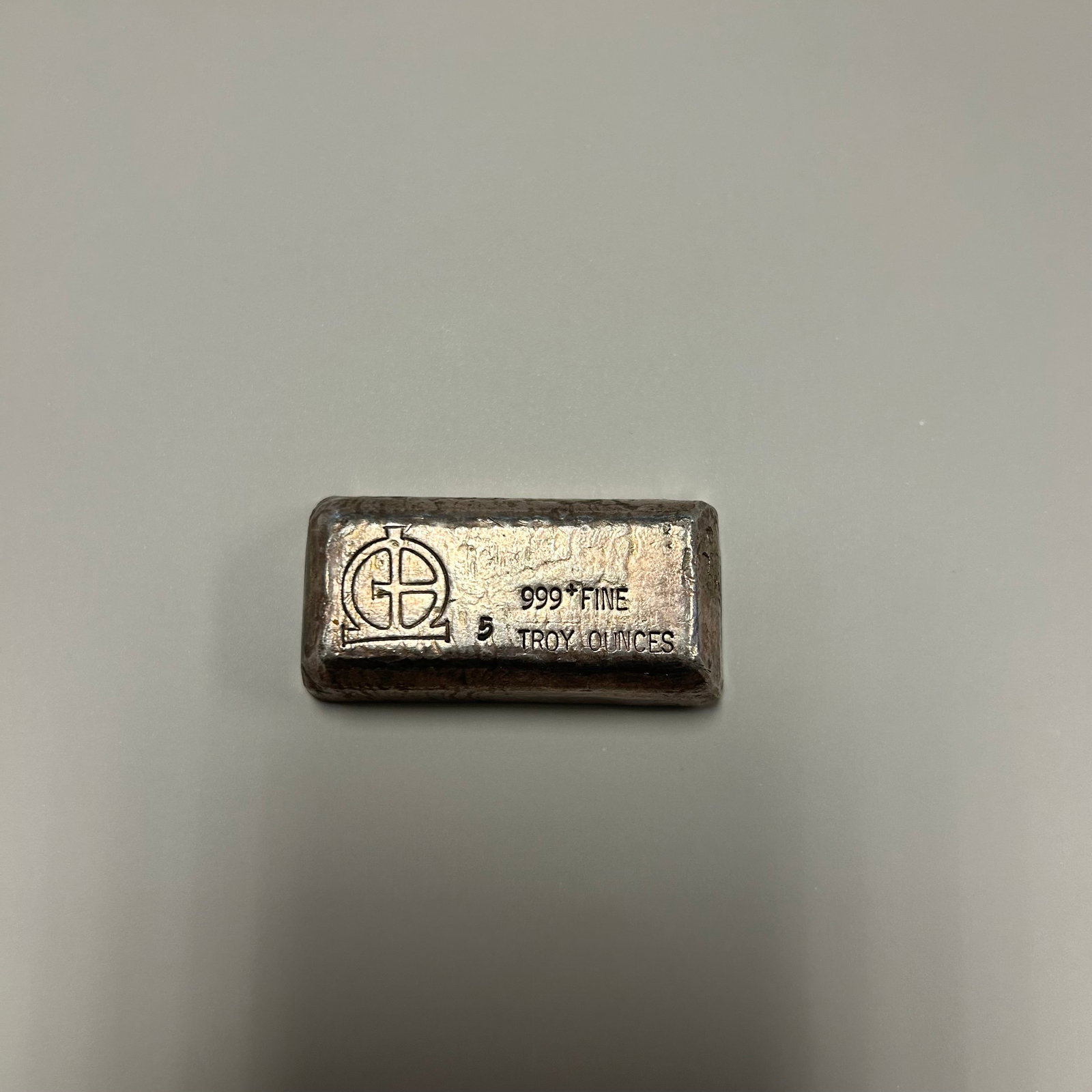 GREAT AMERICAN SILVER CO POURED 5 TROY OUNCE BAR: .999 FINE SILVER POURED 5 TROY OUNCE BAR PRODUCED BY THE GREAT AMERICAN SILVER COMPANY