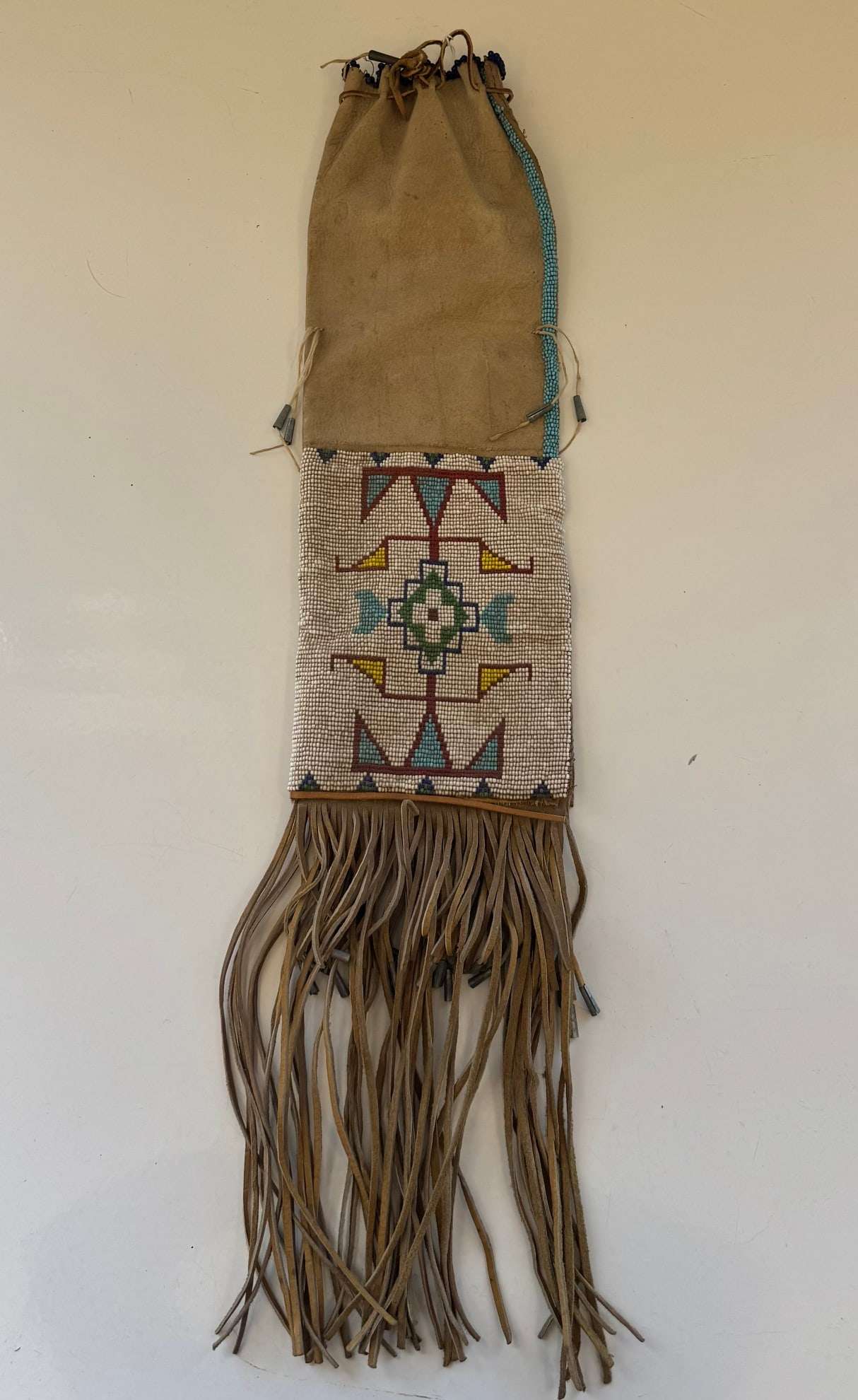 SET OF PLAINS INDIAN BEADED PIPE/TOBACCO BAGS (1 of 4)
