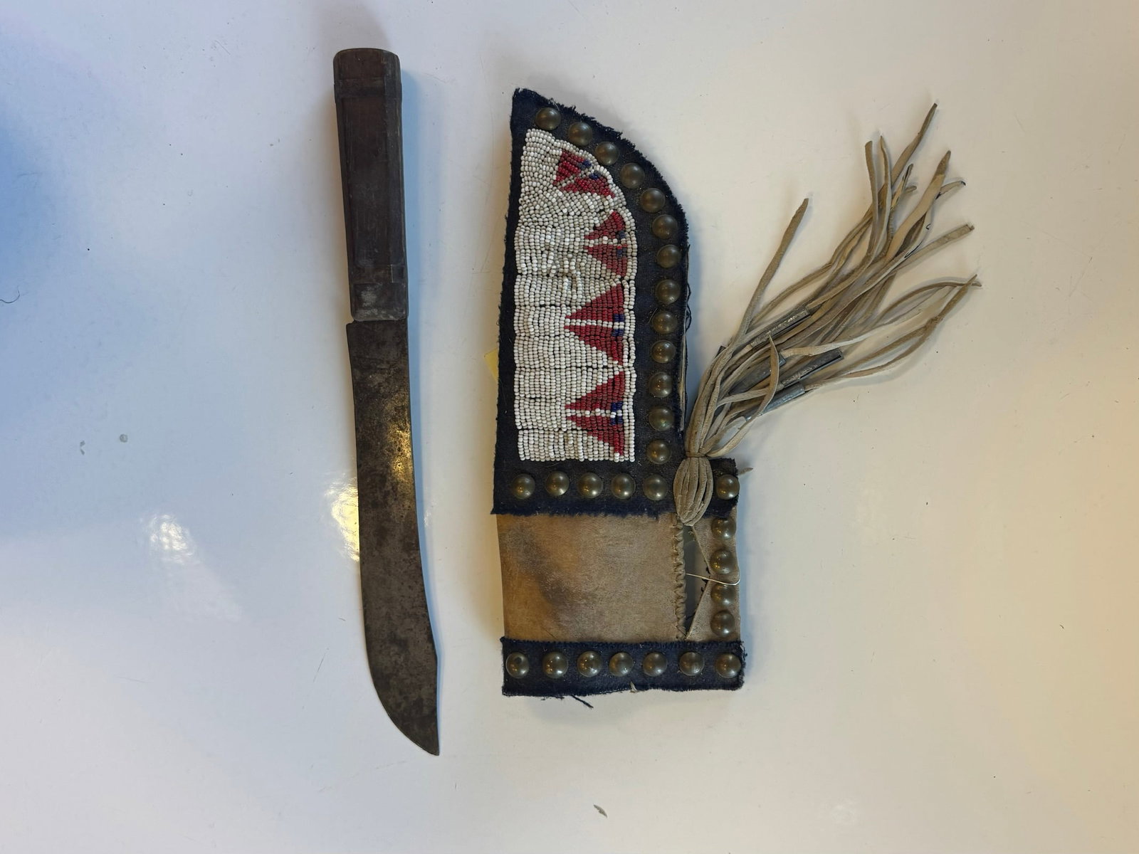 INDIAN STYLE SHEATH & 19TH C. KNIFE (1 of 3)