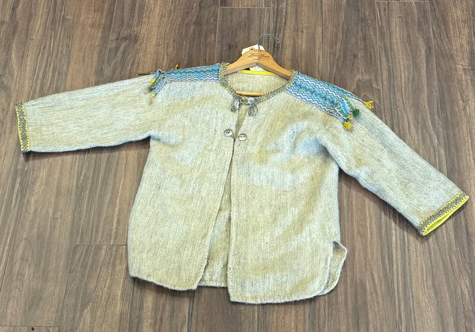 INDIGENOUS INSPIRED HAND BEADED WOOL CARIDIGAN (1 of 5)